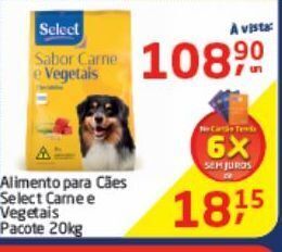 Tenda Atacado Alimento para cães select 20kg oferta