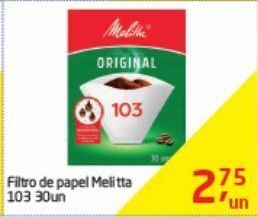 Tenda Atacado Filtro de papel melitta 103 30un oferta
