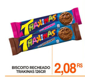 Mercadão Atacadista Biscoito Recheado Trakinas 126g oferta