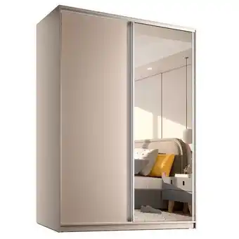 Pão de Açúcar Guarda-roupa casal com 1 espelho belluno 2 pt 3 gv bege oferta