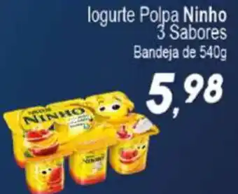 Iogurte Polpa Ninho 3 Sabores bandeja de 540g