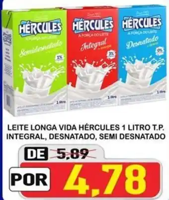 Rede Troyano de Supermercados Leite Longa Vida Hercules 1L tp. Integral, Desnatado, Semi Desnatado oferta