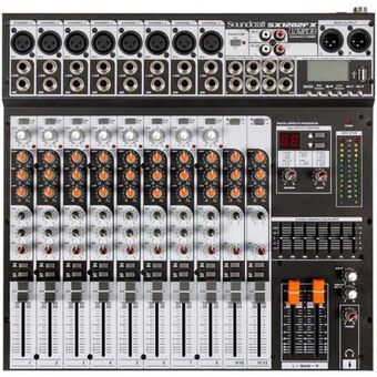 Carrefour Mesa de som 12 canais usb sx1202fx preta soundcraft oferta