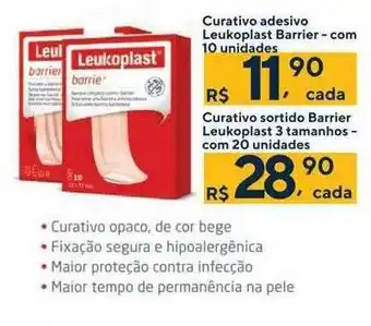 Drogaria Coop Curativo adesivo leukoplast barrier com 10 curativo sortido barrier leukopast 3 tamanhos com 20 oferta