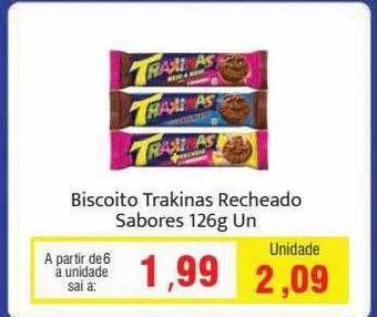 Spani Atacadista Biscoito trakinas recheado sabores oferta