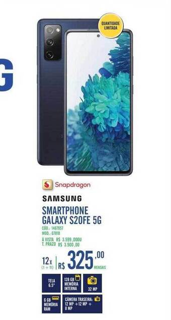 Zema Samsung smartphone galaxy s20fe 5g oferta
