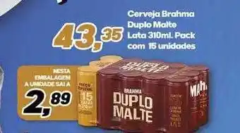 Rede Multi Market Cerveja brahma duplo malte lata pack com 15 oferta