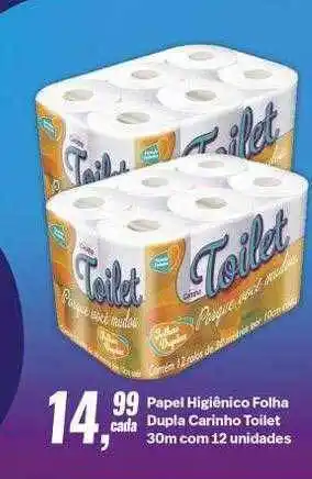 Rede Multi Market Papel higiênico folha dupla carinho toilet com 12 oferta