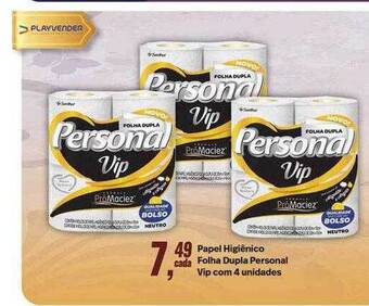 Rede Multi Market Papel higiênico folha dupla personal vip com 4 oferta