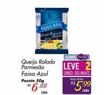 Queijo ralado parmesão faixa azul pacote