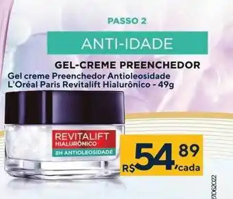 Drogaria Coop Gel creme preenchedor antioleosidade l'oreal paris revitalift hialurônico oferta