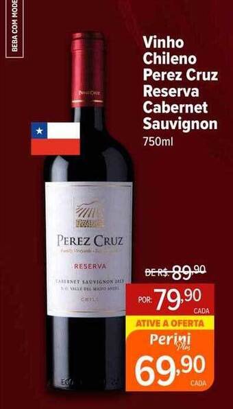 Perini Vinho chileno perez cruz reserva cabernet sauvignon oferta