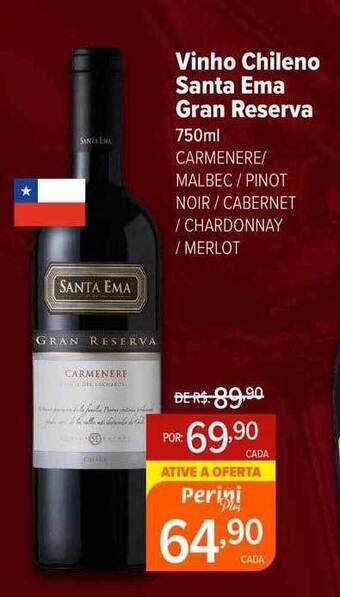 Perini Vinho chileno santa ema gran reserva oferta