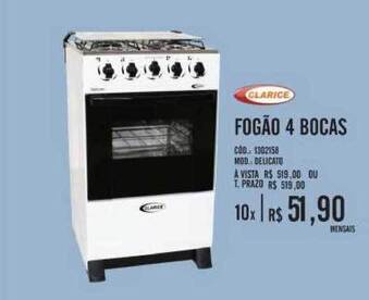 Fogão 4 Bocas Clarice