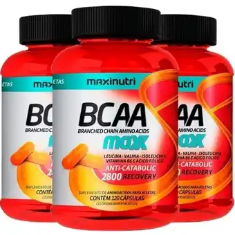Bcaa maxx 2800 700mg 120 cápsulas maxinutri