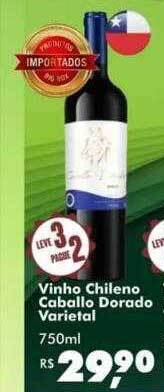 Big Box Vinho chileno caballo dorado varietal oferta
