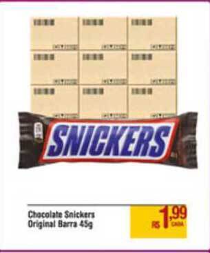 Max Atacadista Chocolate Snickers Original Barra 45g oferta