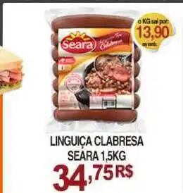 Mercadão Atacadista Linguiça Calabresa Seara 1.5kg oferta