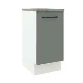 Balcão madesa agata 40 cm 1 porta - branco/cinza