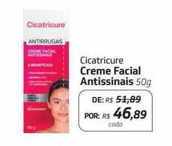 Drogal Cicatricure creme facial antissinais oferta