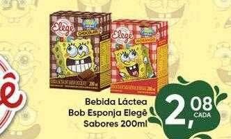 Rede Multi Market Bebida láctea bob esponja elegê sabores oferta