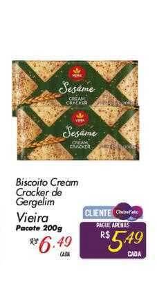 Biscoito cream cracker de gergelim vieira pacote