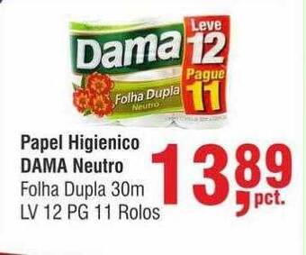 Higa Atacado Papel higienico dama neutro folha dupla oferta