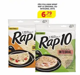 Roldão Pão pullman wrap rap 10 original ou integral oferta