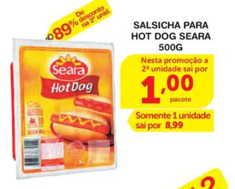 Roldão Salsicha Para Hot Dog Seara 500g oferta