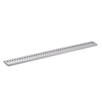 Conjunto grelha e porta grelha para veículos leves com baixa vazão de alumínio escovado 10x100cm cinza lg mais
