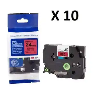 Carrefour Kit 10 fitas compatível brother tze-451 vermelha 24mm oferta