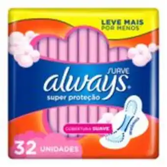 Sam's Club Absorvente com abas suave super proteção always pacote 32 unidades leve mais pague menos oferta