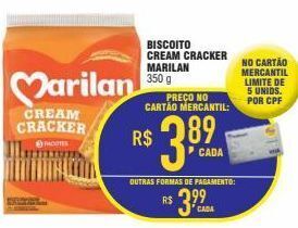 Mercantil Rodrigues Biscoito cream cracker marilan 350g oferta