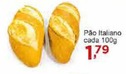 Rossi Supermercado Pao Italiano cada 100g oferta