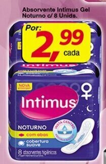Supermercados Guanabara Absorvente Intimus Gel Noturno c/ 8 unids. oferta