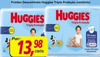 Supermercados Guanabara Fraldas descartaveis Huggies tripla Pretecao Jumbinho oferta