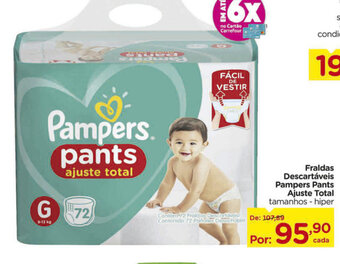 Carrefour Fraldas Descartaveis Pampers Pants Ajuste Total oferta