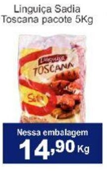 Linguica Sadia Toscana pacote 5kg