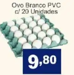 Calvo Atacadista Ovo Brnaco PVC c/20 unidades oferta