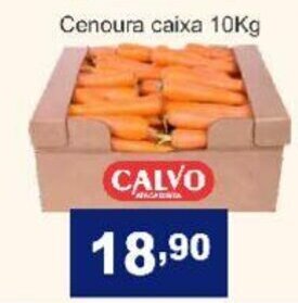 Calvo Atacadista Cenoura caixa 10kg oferta