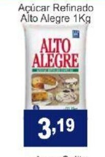 Calvo Atacadista Acucar Refinado Alto Alegre 1kg oferta