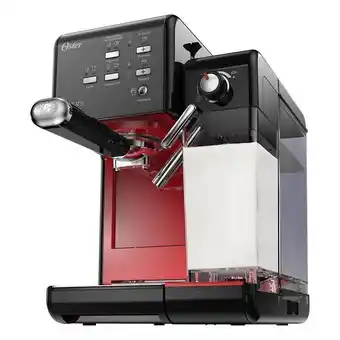 Cafeteira expresso oster primalatte bvstem6701b-017 preta e vermelha 110v