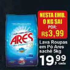 Rossi Supermercado Lava roupas em po Ares sache 1kg oferta