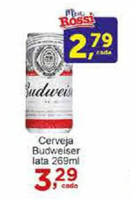 Rossi Supermercado Cerveja Budweiser lata 269ml oferta