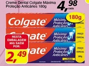 Supermercados Guanabara Creme dental Colgate maxima Protecao Anticaries 180g oferta