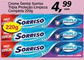 Supermercados Guanabara Creme Dental Sorriso Tripla Protecao Limpeza Completa 220g oferta