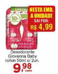 Desodorante Giovanna Baby Roll on 50ml c/ 2un