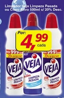 Supermercados Guanabara Limpador Veja Limpeza Pesada ou Cloro Ativo 500ml c/20% de Desc. oferta