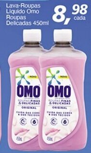 Supermercados Guanabara Lava roupas Liquido Omo Roupas Delicadas 450mk oferta