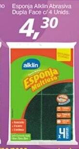 Esponja Alklin Abrasiva Dupla Face c/4 unids.